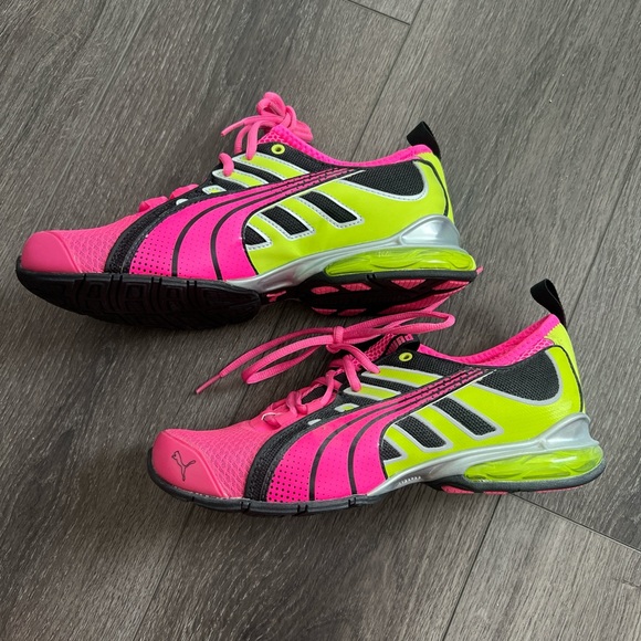 NWOT Bright pink neon PUMA running ecoortholite tennis athletic shoes 7.5 - Picture 2 of 4